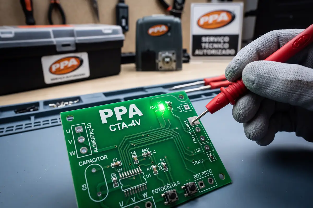 Reparo técnico em placa de comando
